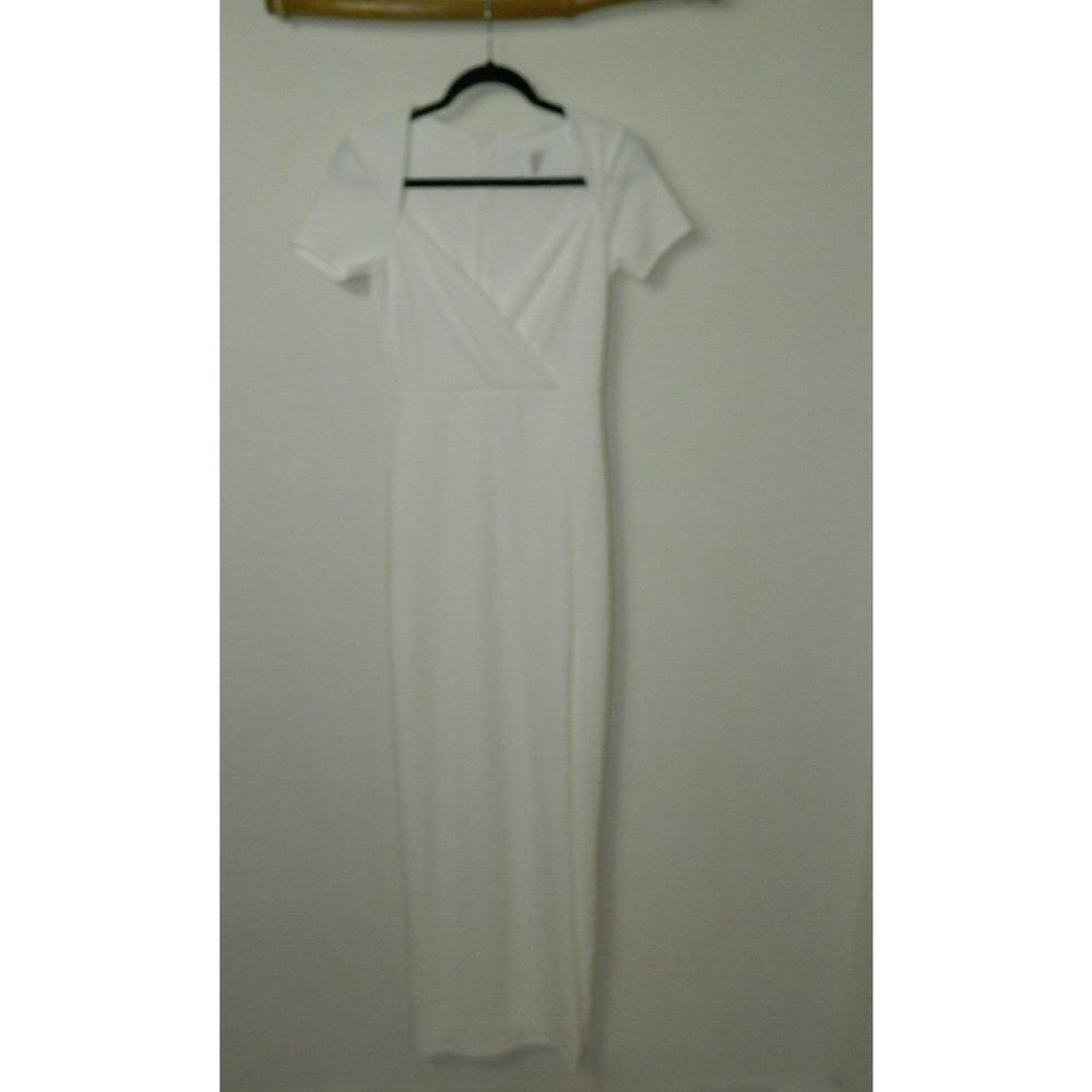Lulu's Dress Eternal Elegance White‎ Surplice Short Sleeve Maxi Dress Small